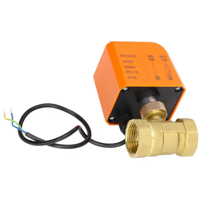 Motorized Ball Valve 2 Wire 2 Way Normally Open DN25 Brass ABS Synchronous Motor AC220V Electric Ball Valve