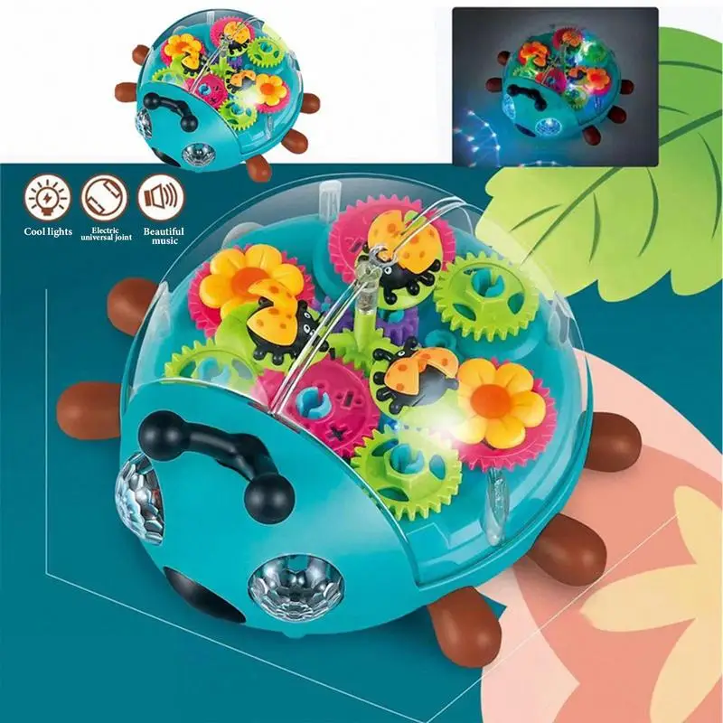 Electric Beetles Car Toys Baby Musical Toys With Music LED Lights Electronic Learning Game Light Up Infant Crawling Toys 5