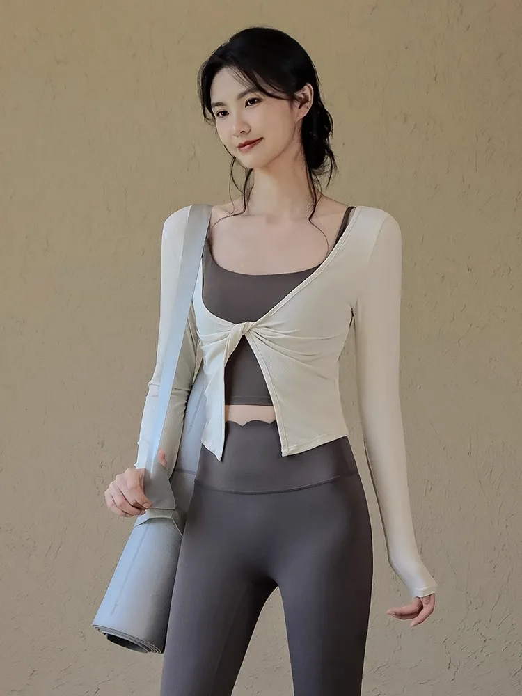 

Yoga Women's High-end Sports Top, Dance Quick Drying Slim Fitting Cover Up, Pilates Training and Fitness Long Sleeves