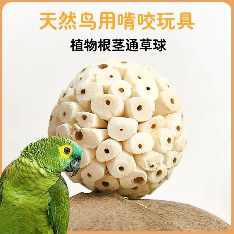 Bird Toys Natural Sola Balls Soft Chew Shred Foraging Toy for Parrot Parrotlet Budgie Finch Macaw 6cm juguetes para p&aacute;jaros