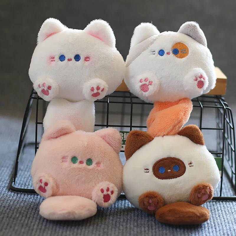 Cute Fur Ball Keychain Cat Soft Pompom Animal Tail Hair Ball Car Keychain Girls Toys Kids Gifts Accessories 4