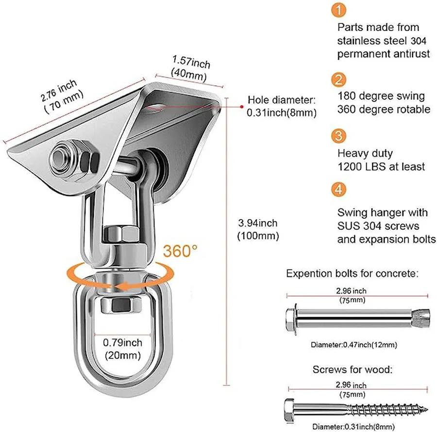 Clitoral maintenance Adult Sex Swing and 360 Degree Spinning Indoor Swivel Swing Set with Premium Paint Stand and Widened Thick