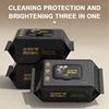 SEAMETAL 80pcs/bag Car Interior Cleaning Wipes Multi-function Car Dashboard Seat Leather Nursing Brightening Wipes Car Wash Care 4