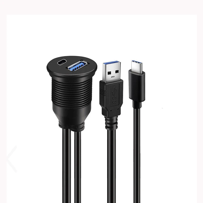 

Водонепроницаемый адаптер USB 3,1, удлинитель USB Type-C и USB3.0, удлинитель с утопленным креплением для автомобильной лодки, удлинитель для панели приборной панели