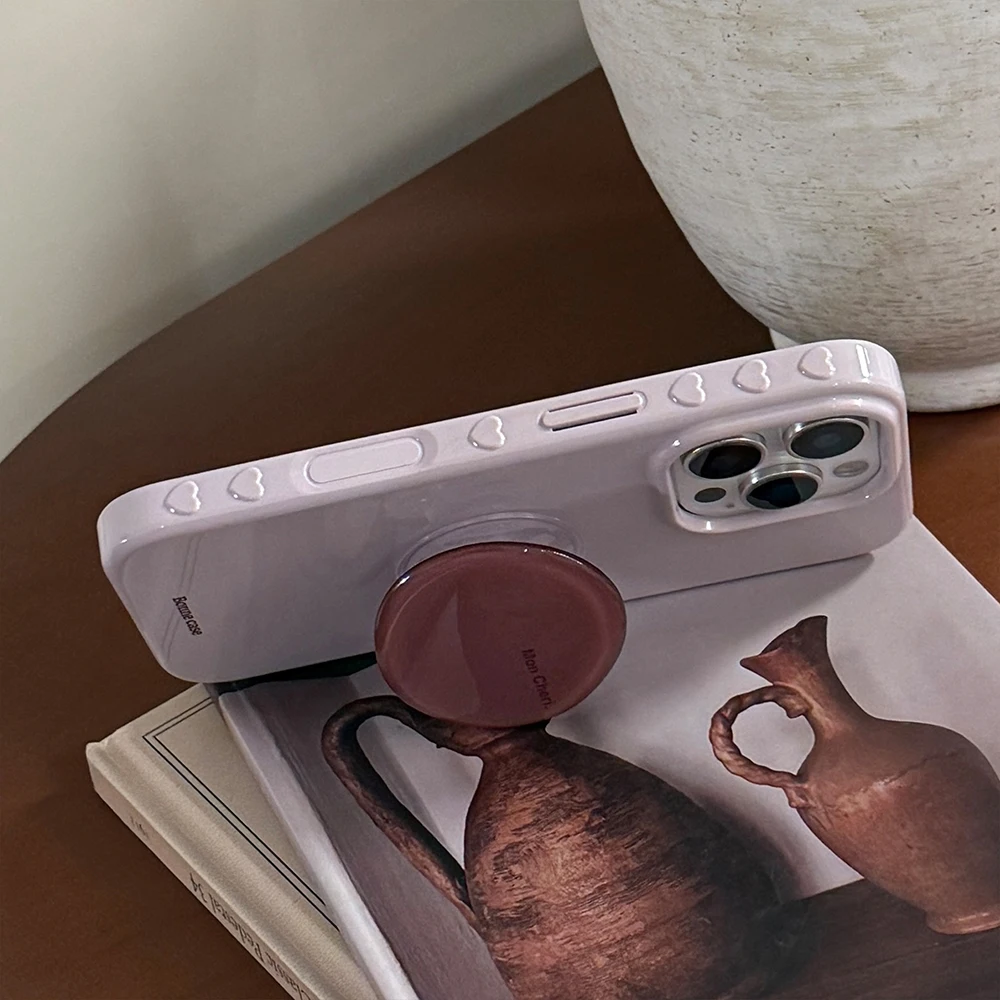 Adorable Purple Shockproof Phone Case with Stand Holder Bracket - Soft and Protective Back Cover