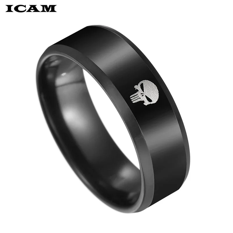 ICAM Stainless Steel Men Rings Skull Devil Punk Rock Hip Hop Jewelry Creativity Gift For Biker Male Boyfriend 2