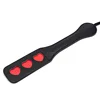 32cm PU Leather Flog Spank Hollowed out Double-Deck Paddle Horse Whip for Horse Training，Cosplay 1