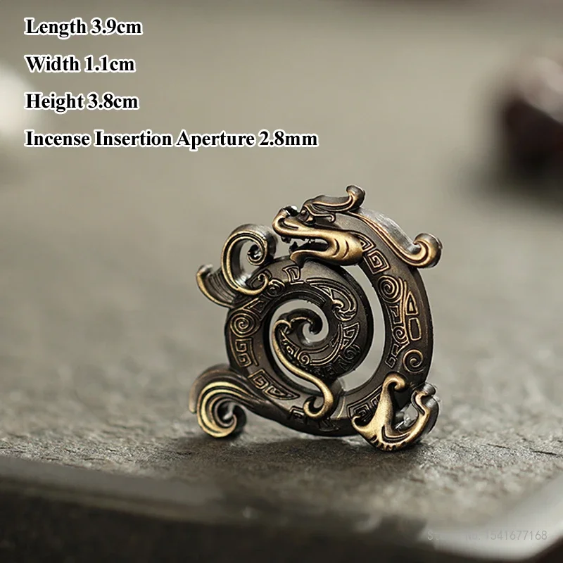 Creative Fragrant Base, Home Indoor Living Room Buddhist Hall Supplies Incense Stove Mini Size Retro Dragon Shape Incense Burner