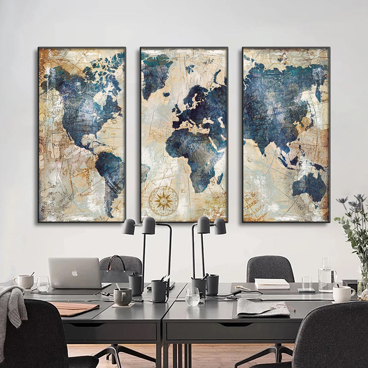 World Map Abstract Canvas Art