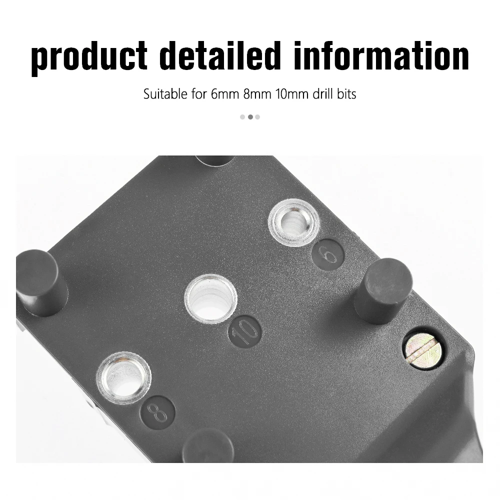 Wood Doweling Jig Quick Wood Doweling Jig Plastic ABS Handheld Pocket Hole Jig System 6/8/10mm Drill Bit Hole Puncher For Carpentry Dowel Joints