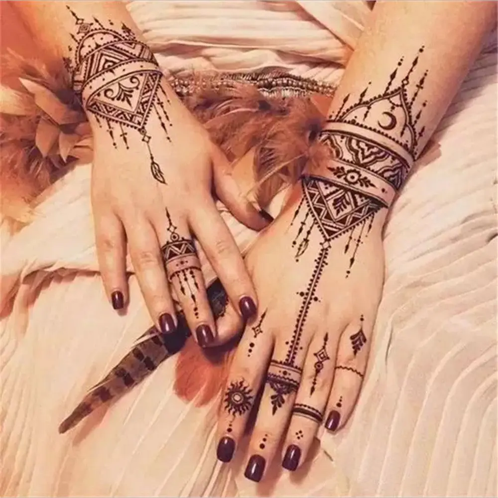 Indian Wedding Bride Getting Henna Tattoos on Hands and Feet Wall Decal -  WallMonkeys.com – Wallmonkeys