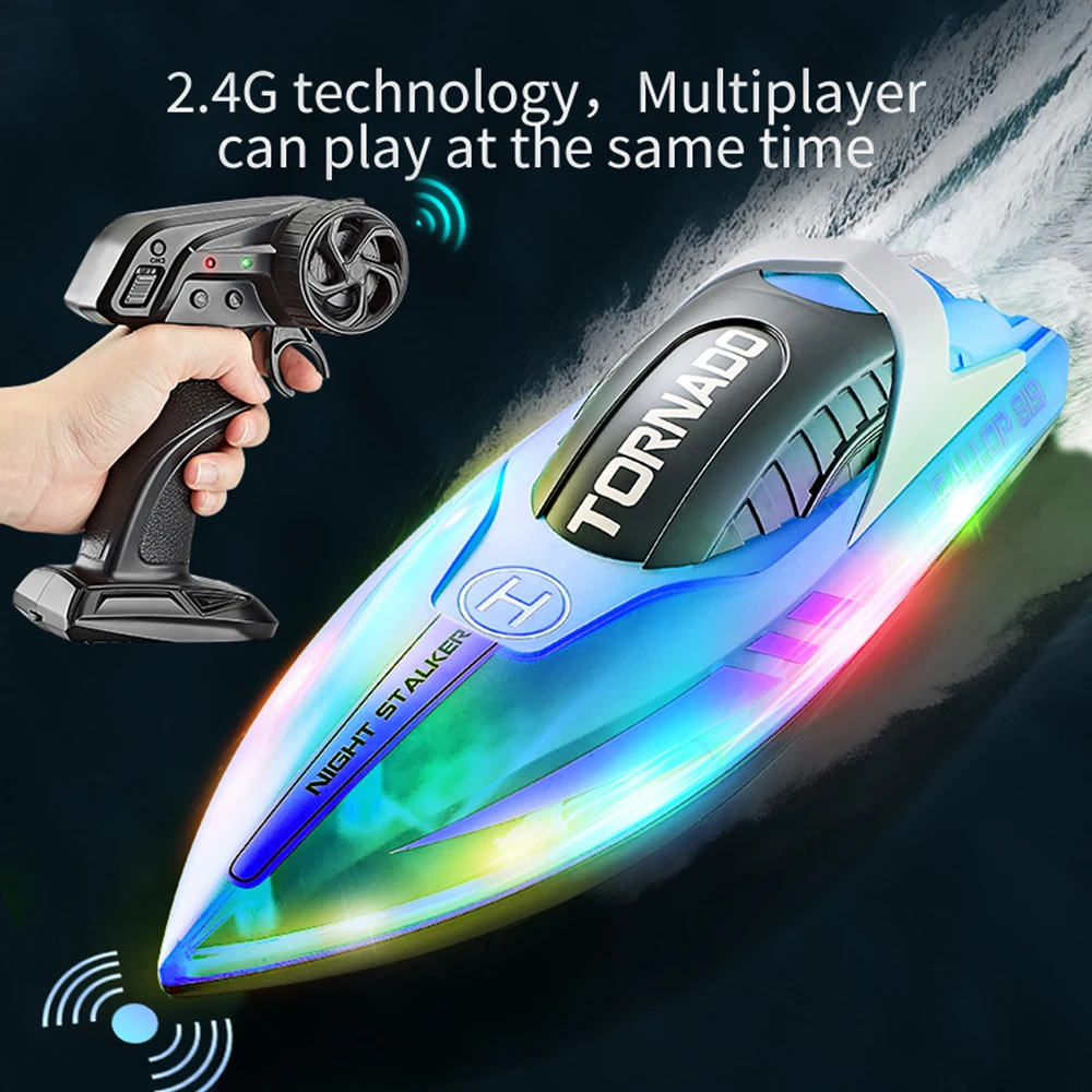 Remote control boat, high-speed boat, high horsepower, boat for water children, kids underwater model toy, boyRC boat with light 5