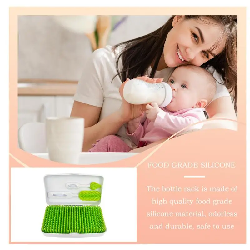 Drying Rack For Baby Bottles Baby Bottle Safe Organizer Detachable Space Saving Dryer With Storage Box For Breastfeeding