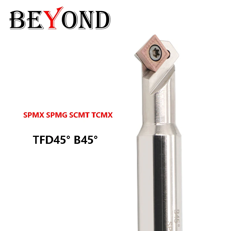 BEYOND TFD45 B45 45-градусное положение фрезы для снятия фаски Применение сверления SPMX TCMX SPMG SCMT Фреза с твердосплавной вставкой Концевая фреза с ЧПУ
