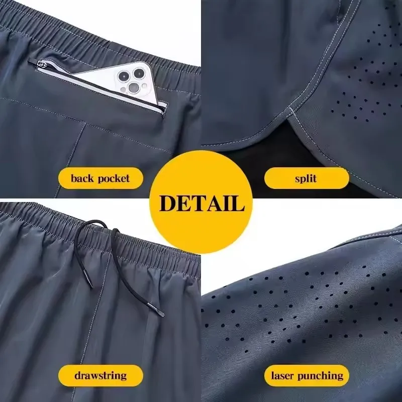 Summer men's reflective running shorts 6