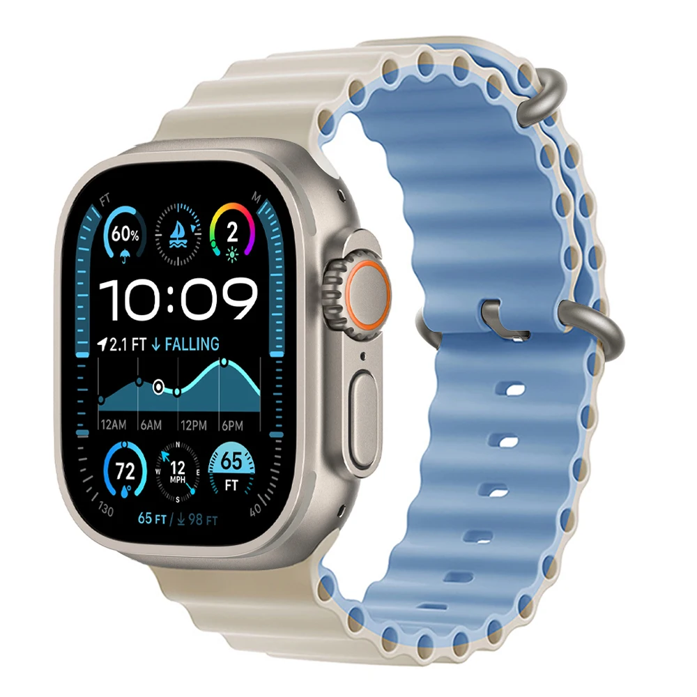 Ocean Blue Silicone Sport Strap