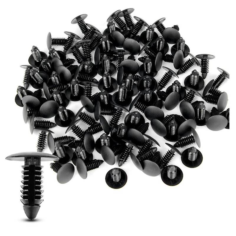 

100x Plastic Bumper Fastener Rivet Clips Automotive Furniture Assembly Expansion Screws Kit Auto Body Clips Black