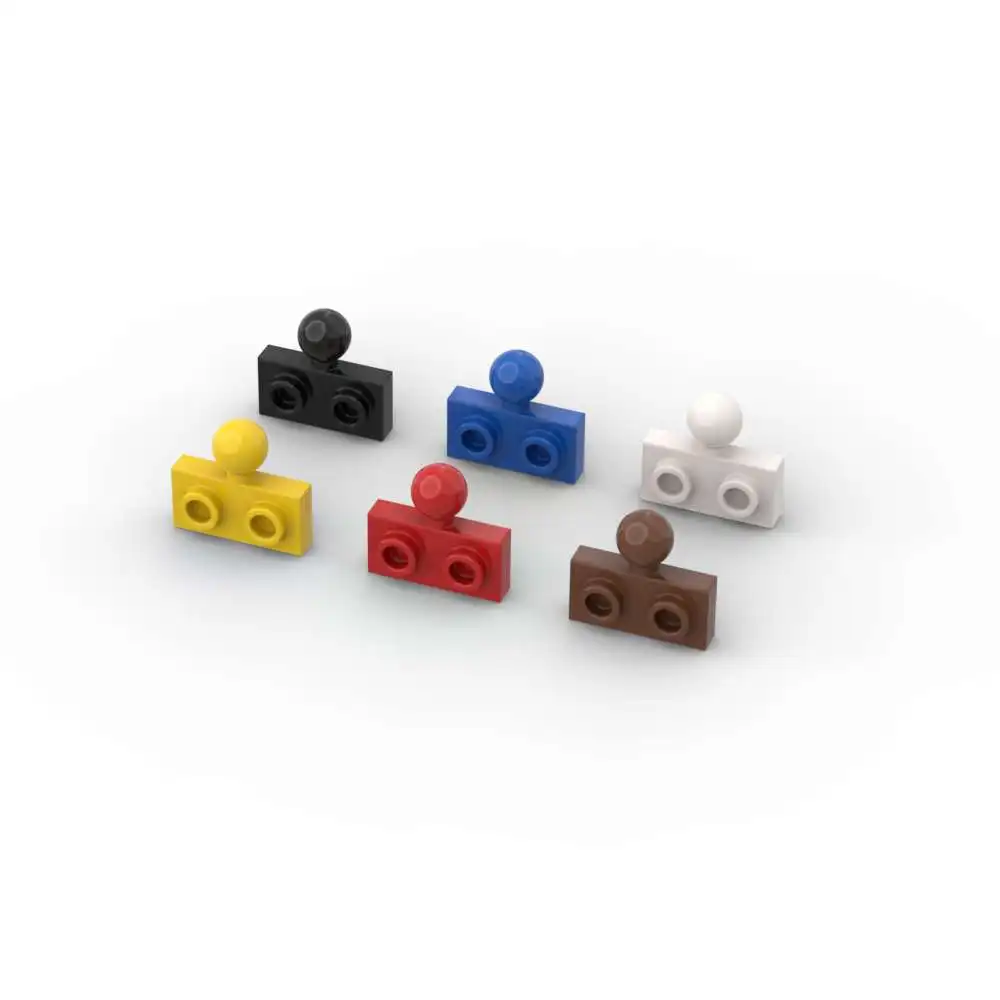 MOC 10PCS 퍼즐 파티클 14417 개조형 1x2 빌딩 블록 키트 측면에 토우볼..