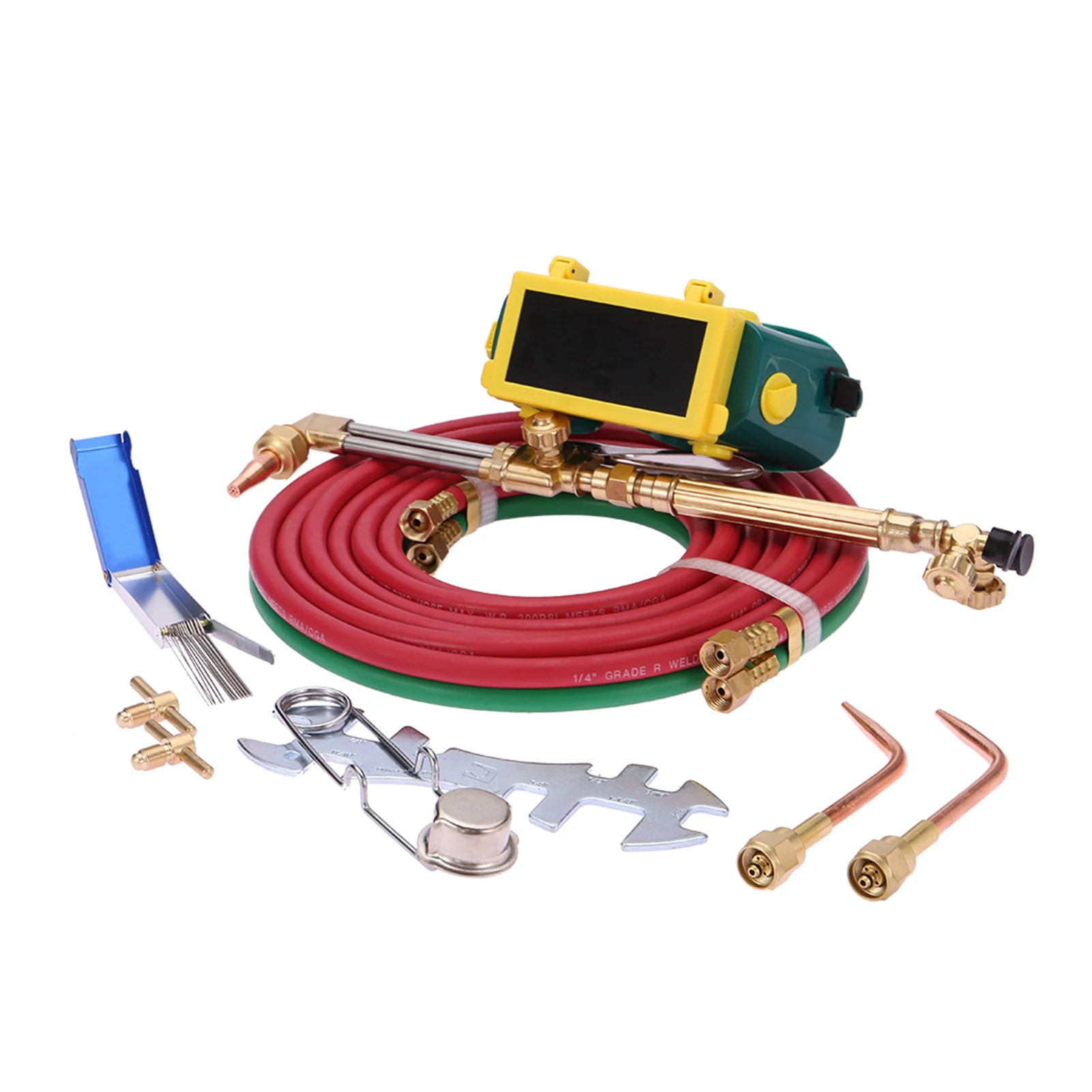 Long Pipe Brass Nozzle Welding Torch Kit with Gauge Oxygen Acetylene, Brass Nozzle Welding Cutting Torch Kit Soldering Equipment 4