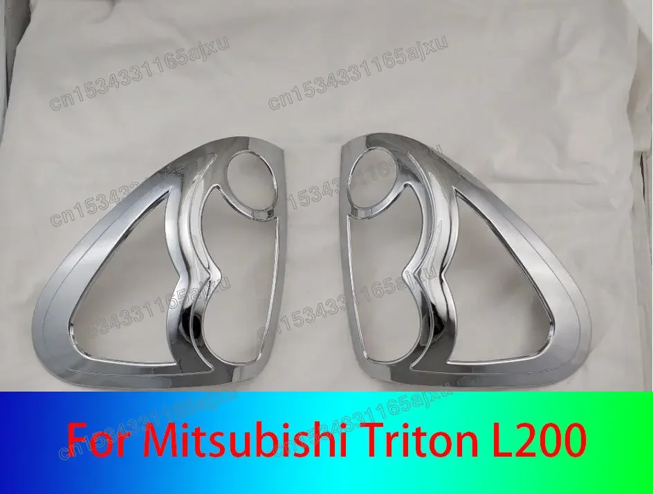 

For Mitsubishi Triton L200 2005-2014 Car accessories 2PCS ABS Chrome Tail Light Cover Lamp Trim