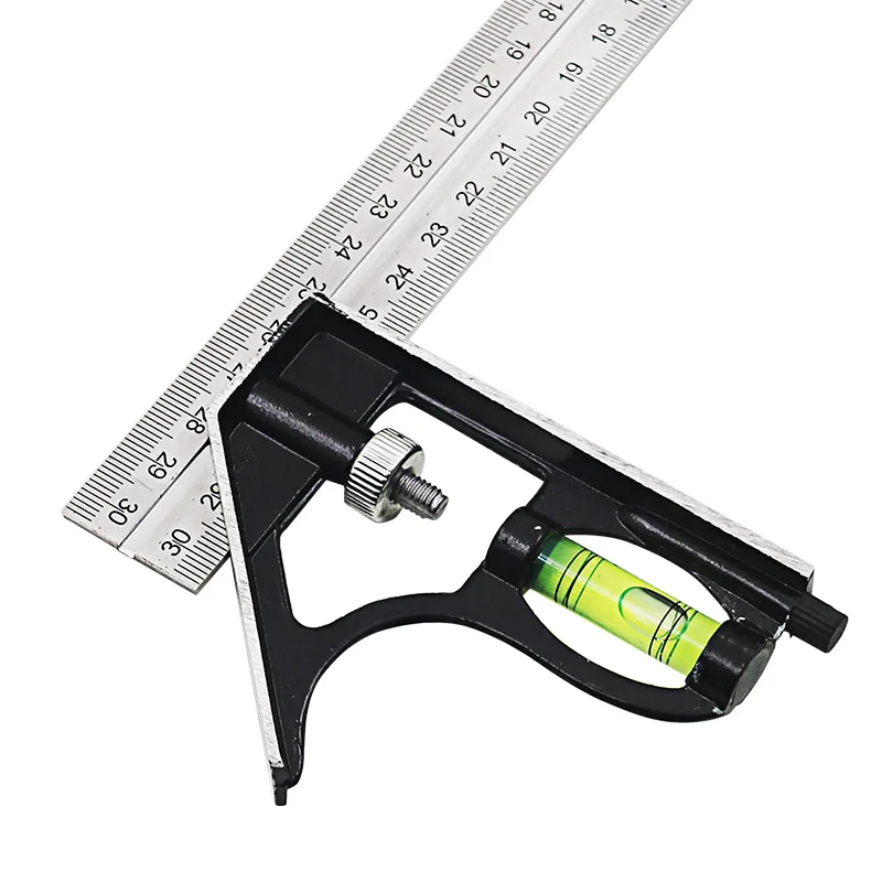 Angle square measuring tools set precise stainless steel aluminium adjustable combination spirit level 12" 300mm