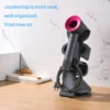 UPGRADED Hair Dryer Holder for Dyson Supersonic Hairdryer with Cable Organizer, Heavy Alloy Steel Stand, Piano Painting Surface 4