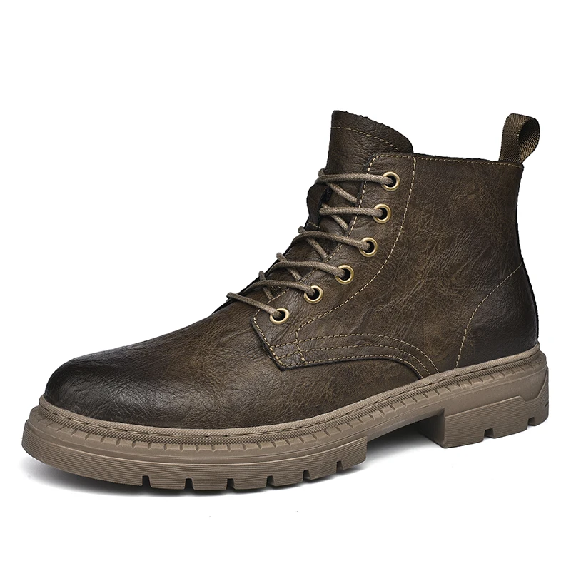 

Classic Brand Men's Genuine Leather Boots High-quality Ankle Boots Trendy Men's Work Boots Conference Business Short Boots