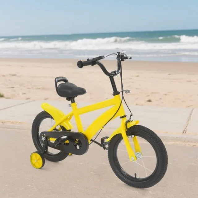 Vélo pour enfants de 14 pouces avec roues d'apprentissage amovibles, hauteur de selle réglable de 16,9 à 19,3 pouces, cadre robuste pour garçons, filles et tout-petits 1