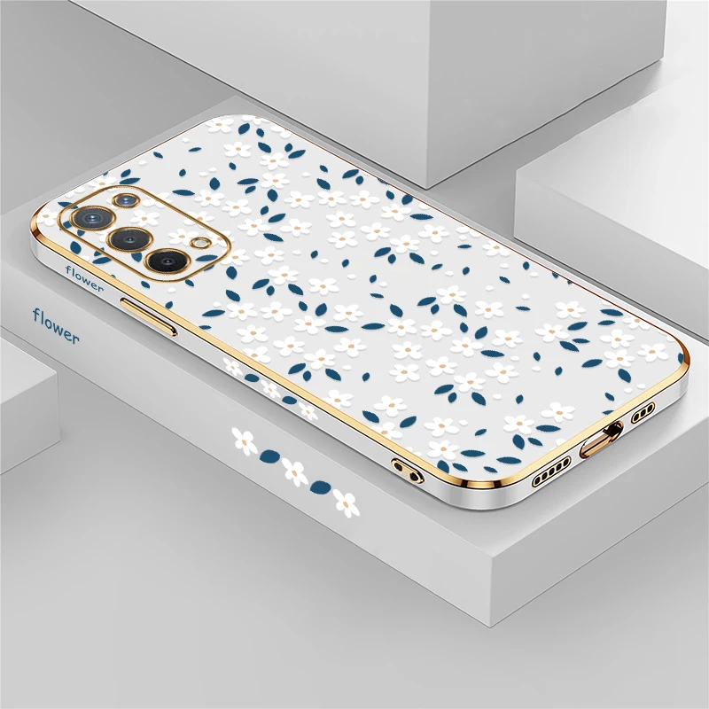 Elegant Floral Shockproof Silicone Phone Case with Plating Finish