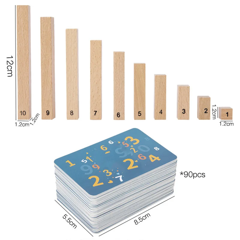 Children's Wooden Number Stick Cognitive Matching Addition Subtraction Operation Montessori Logical Thinking Training Math Toys 6
