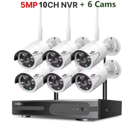 Hiseeu H.265+ 10CH NVR Wireless CCTV Exterior Camera Surveillance System 3/5MP WIFI PTZ IP Camera Set Security Bullet Camera Kit - Image 8