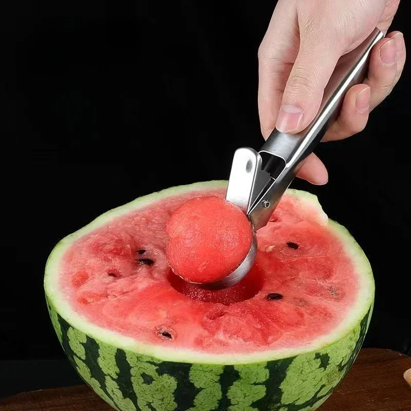 Ice Cream Scoop Stainless Steel Ice Cream Scoops Multifunctional Dual-Purpose Scoop Fruit Watermelon Spoon Ball Scoop Household Ice Cream Tools