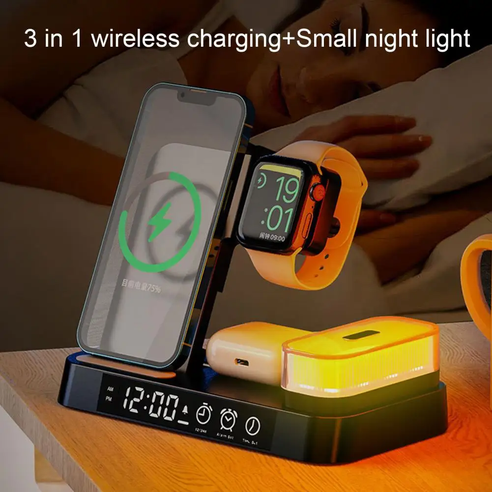 

Convenient Alarm Clock High Power 15W High-efficient Charge Phone Watch Earphone Charger Phone Accessories