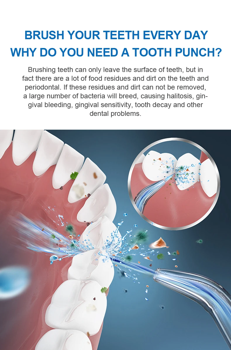 Oral Irrigator Water Flosser Fairywill OLED Display 5 Modes 350ML Tank Teeth Cleaner USB Charge