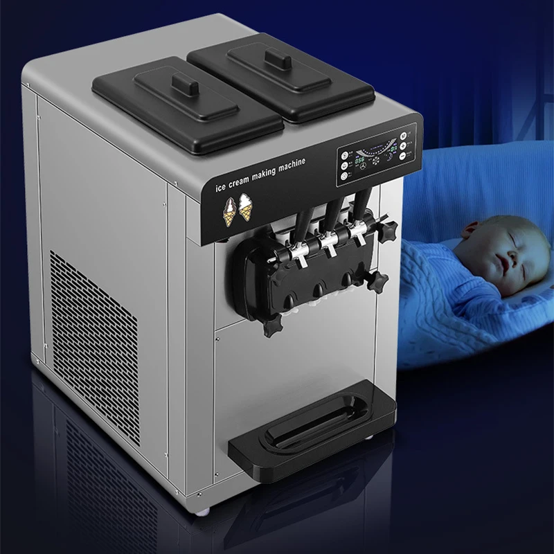 Ice cream machine large capacity commercial desktop vertical fully automatic sundae cone soft ice cream machine 4