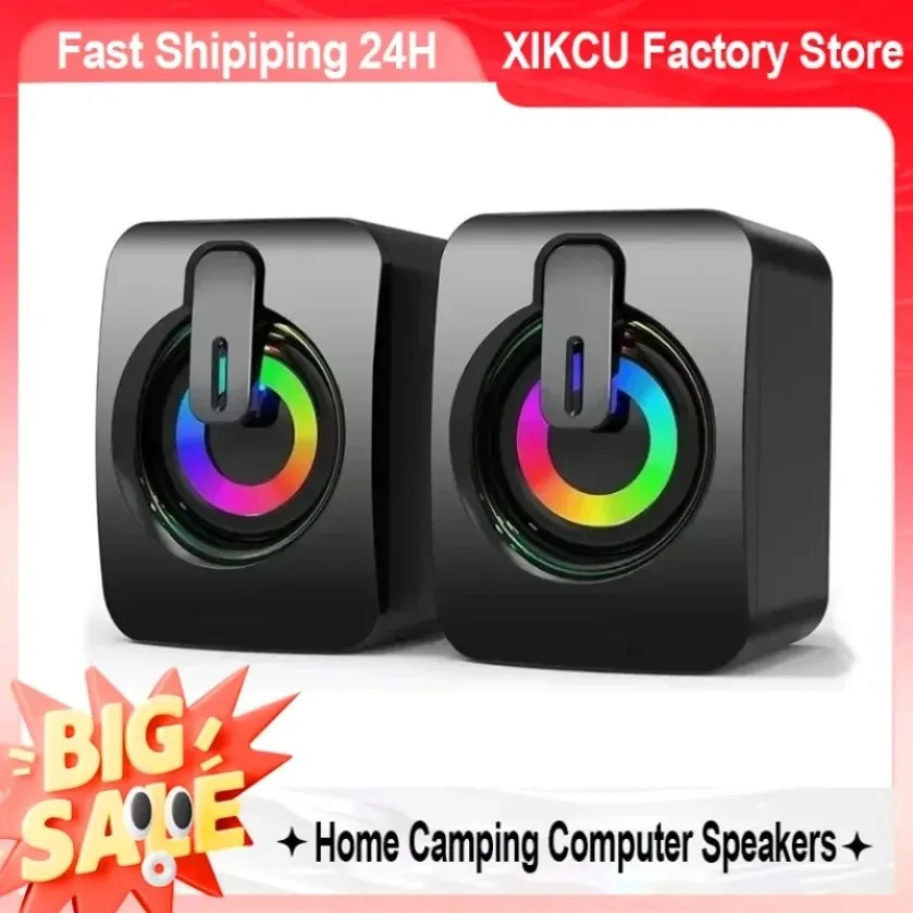 Computer Speakers HIFI Stereo USB Wired For Desktop Laptop