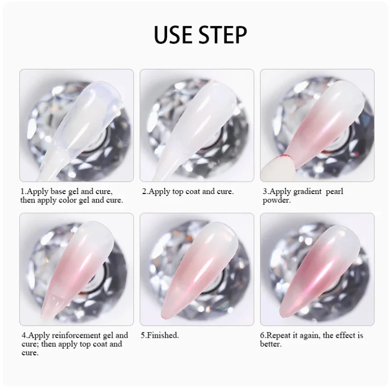 Nail Powder Gradient Mirror Effect Pearl powder Chrome Pearl Nail Art Glitter Auroras Rubbing Dust Manicure Decor 1Box nail powder,nail glitter
