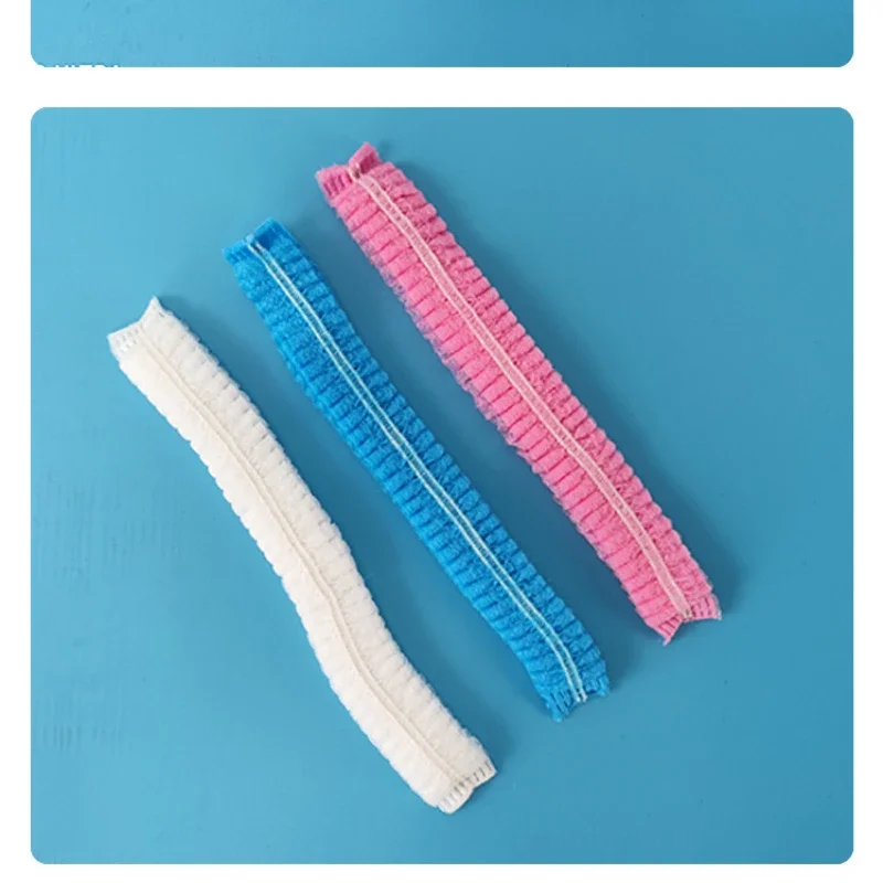 100 일회용 샤워 캡, 목욕 목욕 방수, 성인 헤어 건조 캡, 방진 플라스틱 헤드 커버, 남녀공용