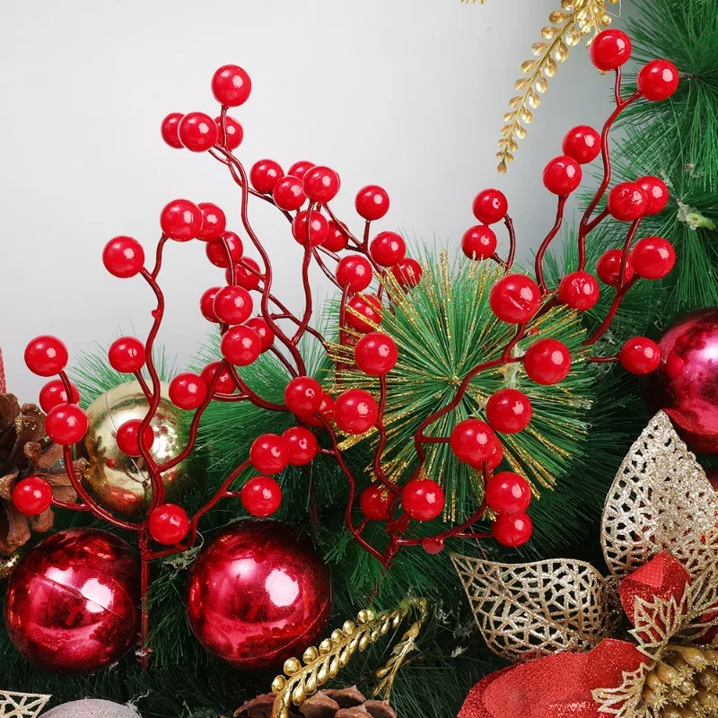 Description Picture 4 of itemXmas Simulation Berry 13 Heads Red Berries Branch Artificial Flower Fruit Cherry Plant Chriatmas Tree Wreath Gift Decorations