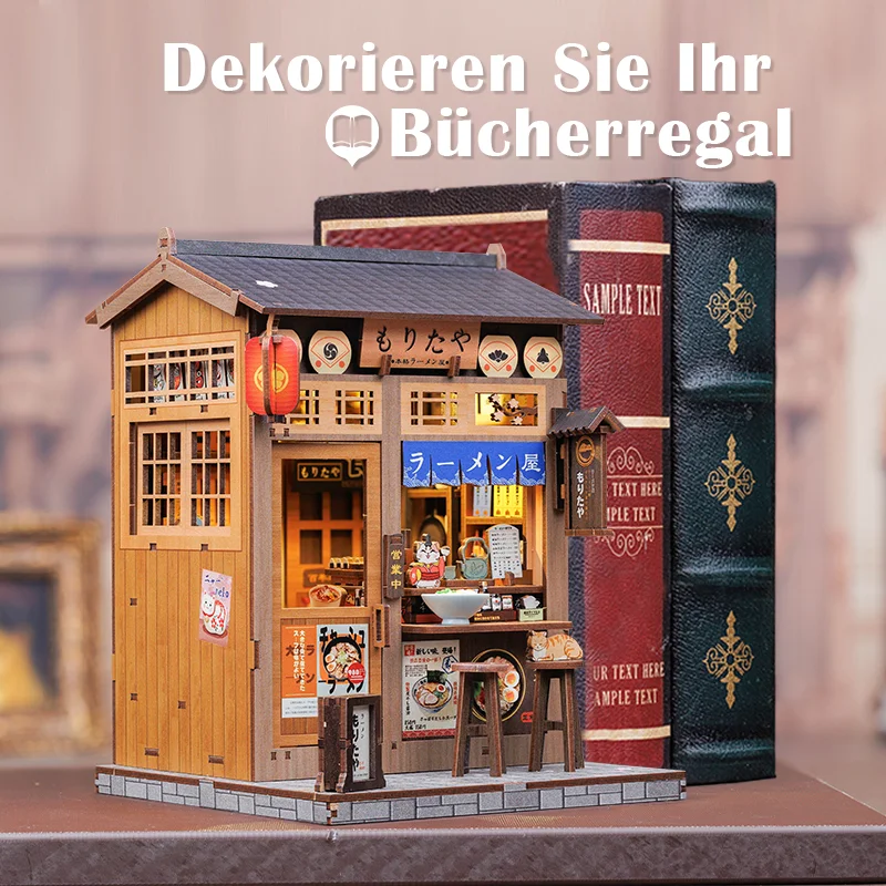 Original CUTEBEE Buchnischen-Set DIY Puppenhaus Bücherregal-Einsatz Tolles Geschenk für Kinder Morita-Ya Japanischer Stil DIY Miniatur-Spielzeug – Detail 2