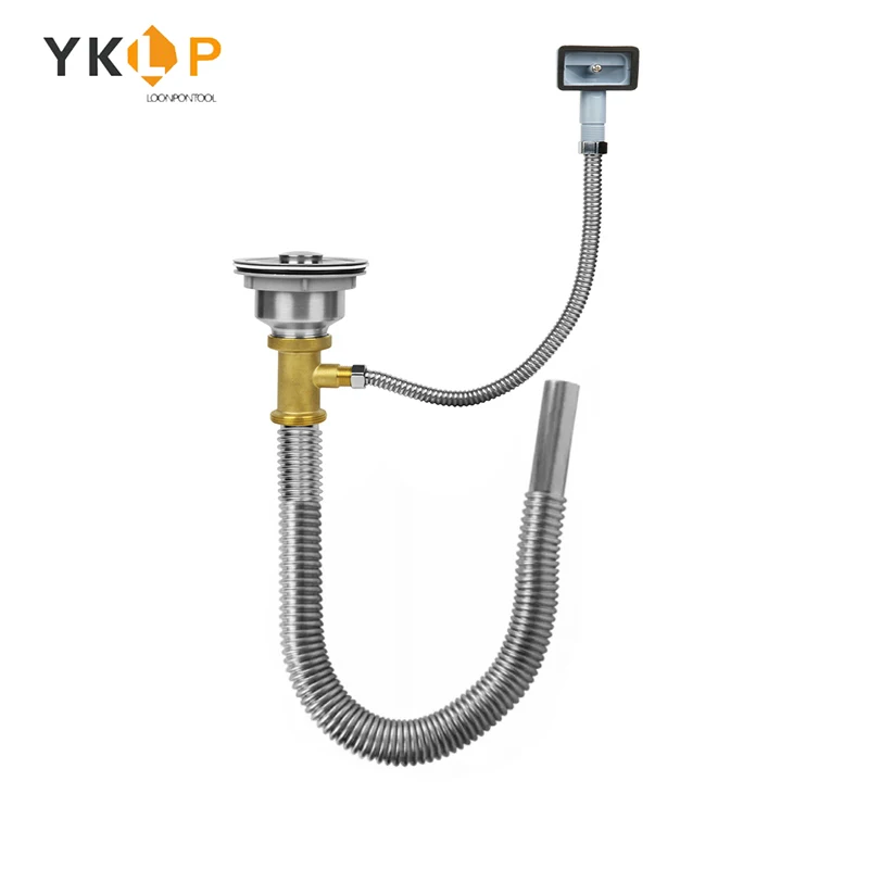 Stainless Steel Single Sink Drain Pipe with Overflow Pipe Kit for