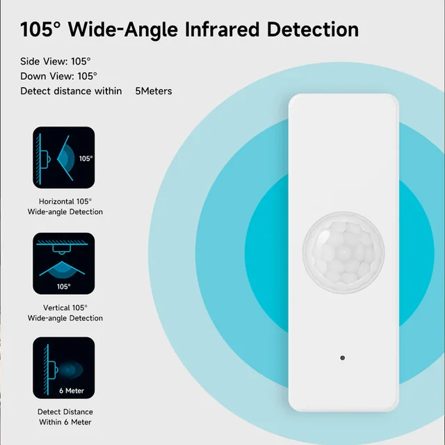 Tuya WiFi/ZigBee Smart PIR Sensor Human Body Infrared Motion Detector Home Security Scene Linkage Via Alexa Google Home 5