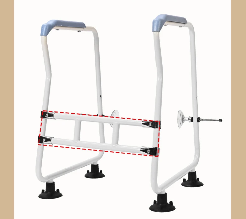 Best Sale Disabled Elderly Care Toilet Stand Height Adjustable Safety Frame Rail Bathroom Toilet Chair Handrail Armrest 4