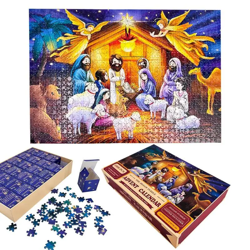Christmas Advent Calendar Puzzle 24 Day Christmas Countdown Calendar The  Day Of Jesus' Arrival Jigsaw Puzzles Adventist of Jesus - AliExpress