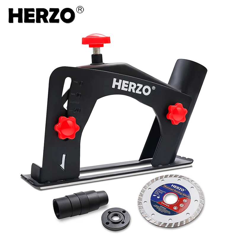 HERZO Angle Grinder Cover 125MM Iron Dust Shroud with 1pc Blade Adjustable Cutting Depth dual channel function arbitrary waveform generator 200msa s sampling rate 8k storage depth signal source with 2 4 inch tft lcd digital screen 40m