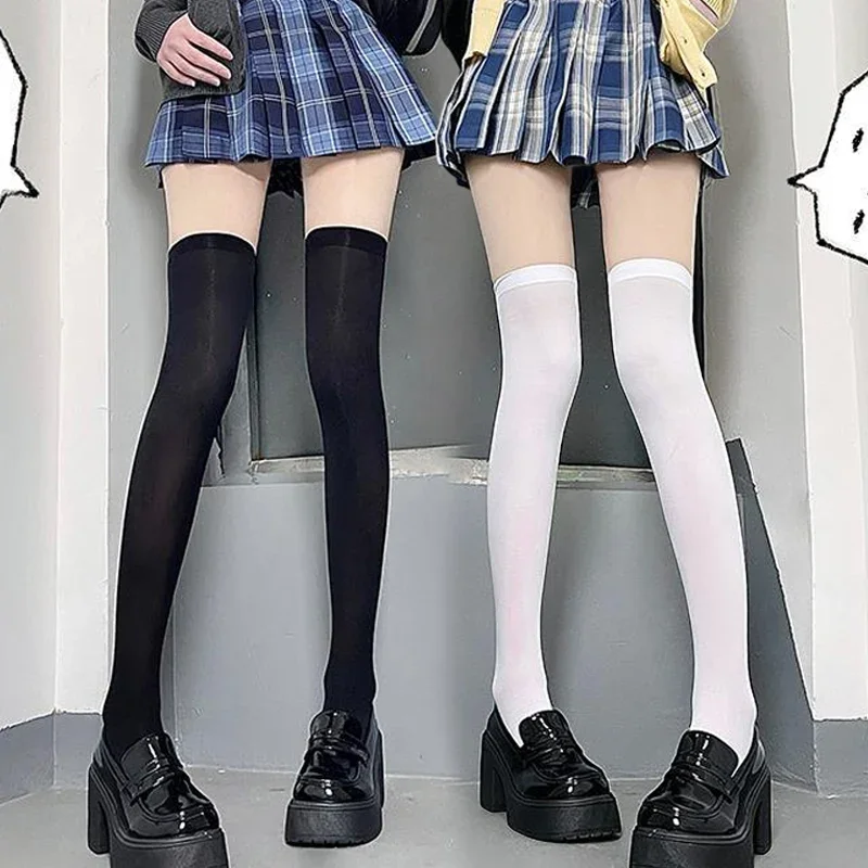 Over Knee Socks 1/2pairs Sweet Women Girs Sexy Nylon Calf Thigh High Stockings Legging JK Lolita Cosplay Tights