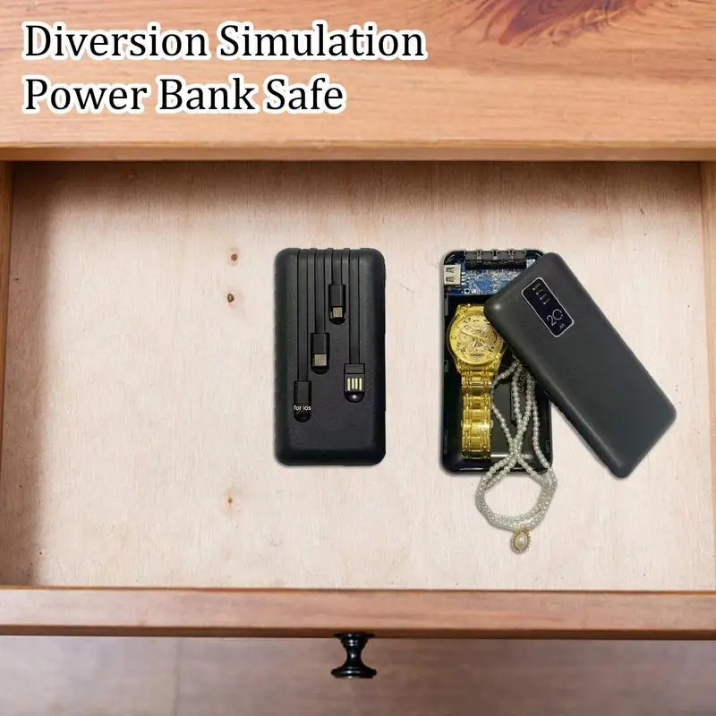 Secret Storage Small Secret Safe For Money Hiding Containers For Necklaces Rings Power Bank Shape Disguised Compartment