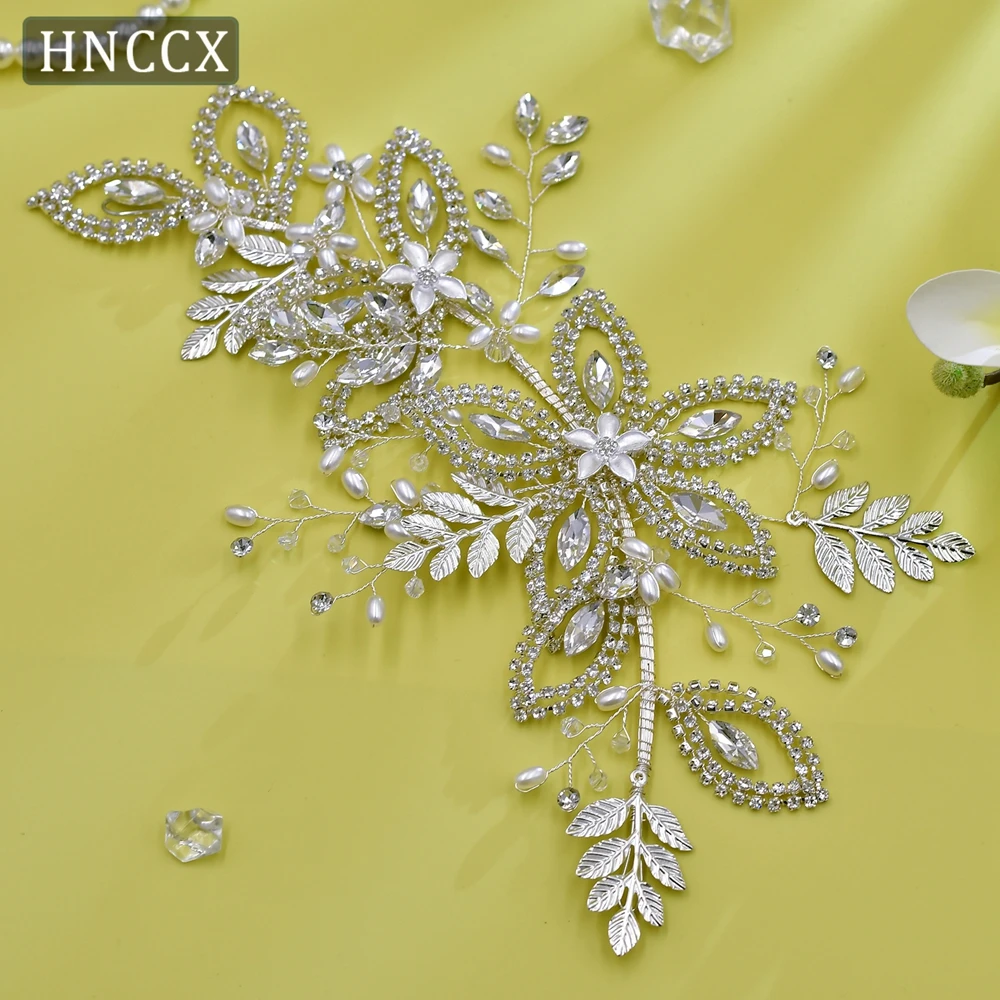 HNCCX  Alloy Leaves Bridal Headband Rhinestone Flower Headpiece Wedding Hair Accessories Bridal Tiara Bride Hair Tiara CP305