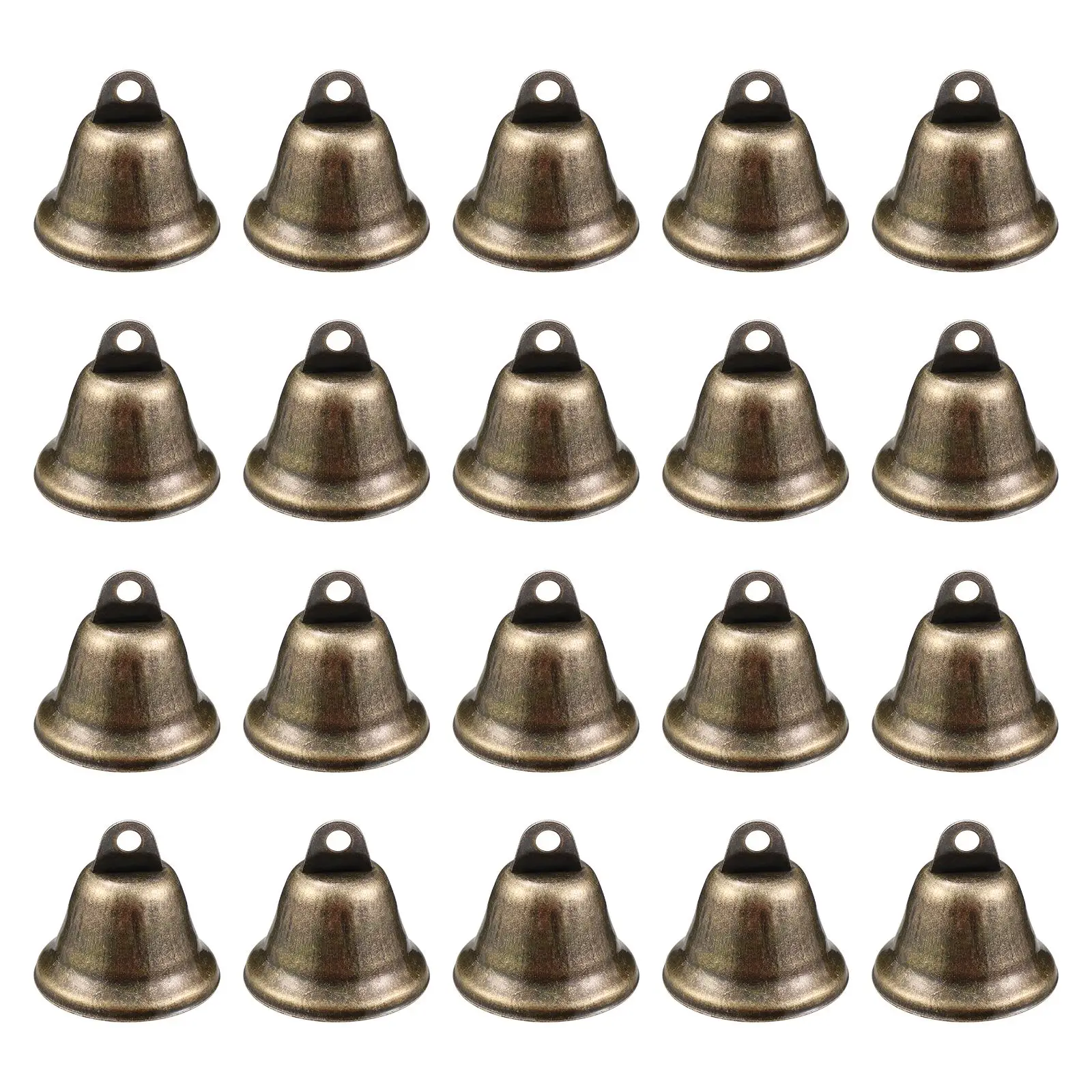 Supvox 20pcs 38mm Christams Bell Copper Bells Hand Bells with Crisp Sound Hanging Bell Pendants for Christams Party Decoration