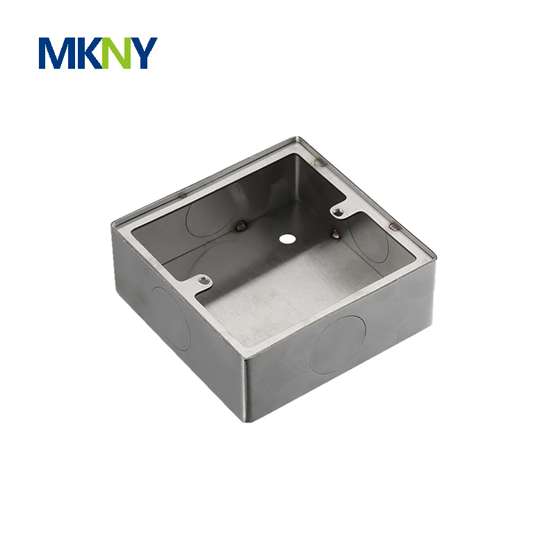 

Surface mounting metal back boxes 1gang 86X86X40mm 20mm with knockouts 2gang stainless steel Metal junction box socket back box